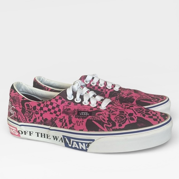 LADY VANS Sneakers Shoes Womens 10 Mens 8.5 Azalea Pink & Black Off Wall Lace Up - Picture 5 of 11
